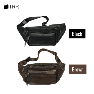 THAILEATHERGOODS กระเป๋าคาดเอว-คาดอก หนังแท้ (รุ่น 6ช่องซิป)