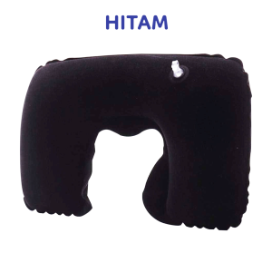 Miloku Bantal Leher Angin Tiup Serat Viscose 40 x 27 CM Penahan Ganjalan Tidur Perjalanan Inflatable Portable Indoor Outdoor Travel Pillow Anti Pegal Empuk