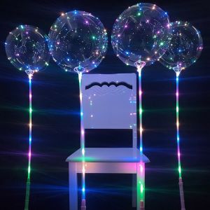 Bộ Bóng Bay GALAXY 3 Chế Độ Nháy SÁNG trong suốt kèm phụ kiện ( TẶNG LÔNG VŨ)