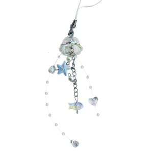 Fashionable Jellyfish Phone Charm Featuring Crystals Star and Pearls Portable Trendy Accessory for Daily Use Items