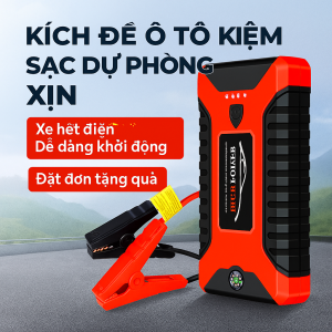 Bộ Kích Đề Nổ Ô Tô Kiêm Sạc Dự Phòng Có Đèn Pin Nhật Bản Loại Xịn – Cứu Hộ Xe Nhanh Chỉ Trong 3 Giây!