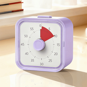 ZGNAY MALL Ultra Silent Visual Timer 60 Minutes Round/Square Kitchen Timer Multifunctional Self-discipline Countdown Alarm Clock Time Management Tool