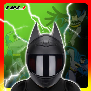 HNJ Full Face Motorcycle Helmet Motor with Horn Removable Mens