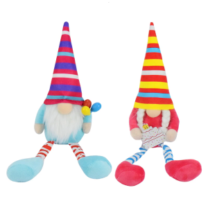 Rainbow Striped Long Leg Gnomes Dwarf Elf Plush Dolls Ornament for Birthday Parties and Festives Home Decorations Gift