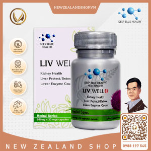 Viên uống hạ men gan thải độc gan Deep Blue Health Liv Well 30 viên