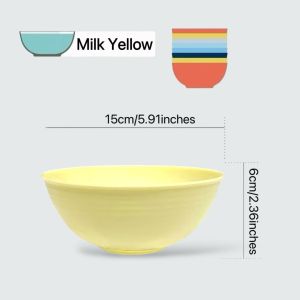 6inch Plastic bowl Deep bowl Macaron color premium bowl soup bowl round bowl rice bowl Anti-fall bowl