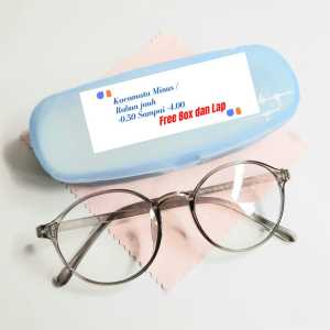 Terbaru Kacamata Oval Lensa Minus (-) Ukuran 0.5 Samapi 400 Unisex Sunglasses Vintage Wanita Pria