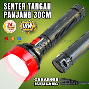 MURAH BANGET Senter Super Terang Panjang 30cm Tahan 24Jam Cas Isi Ulang Charger CAHAYA CH-5010 Flashlight Senter Tangan 30cm | Senter Cas Isi Ulang