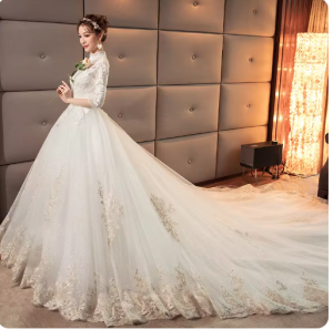 GAUN WEDDING /DRESS PERNIKAHAN PUTIH / BALLGOWN ELEGANT DRESS PERNIKAHAN / GAUN PENGANTIN SLEEVELES