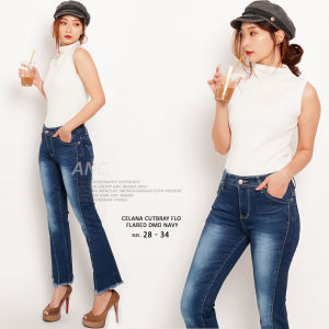 Celana Jeans Wanita - Celana Cutbray Flo Flared DMD Jeans Denim - Cutbray Rumbai Wash - Celana Cutbray Jeans Panjang Terbaru