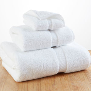 Fatty Face Hand & Bath Towel. 3 Piece Set. 5 Star Hotel Egyptian Cotton . Premium Quality. White
