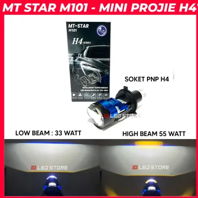 MT STAR Lampu Projector H4 Mini Projie PNP H4 Blue Lens Motor Mobil Universal Mini Projector Biled