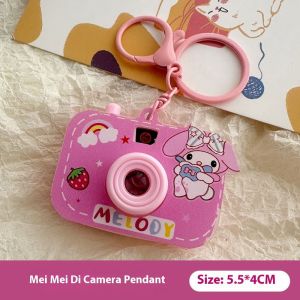 พวงกุญแจกล้องการ์ตูนน่ารัก AMILA สำหรับนักเรียนอุปกรณ์เสริมถุงแบบพกพาขนาดเล็กเสน่ห์คู่แสงที่สร้างสรรค์