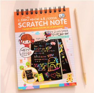 Scratch note Buku Magic Warna Colourful Scratch note kecil edukasi Toys