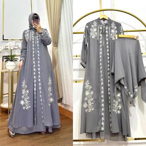 ZIFA FASHION // COD // LALUNA DRESS SET HIJAB SEGI 4 // GAMIS CRUTY BORDIR MEWAH CANTIK KEKINIAN // FASHION WANITA LEBARAN 2024 TRENDY // GAMIS SET HIJAB BORDIR LD 110CM PB 140CM REALPIC // *LK