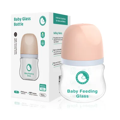 Dr.Isla GB01 Glass Feeding Bottle for Newborn Baby Colorful depiction Feeding Bottle For Baby Newborn Feeding Natural Anti-Colic Soft and Durable