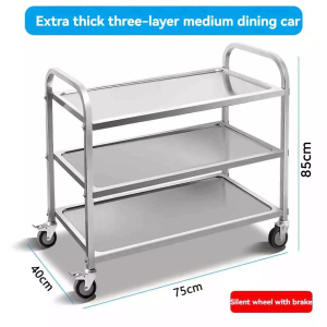 3 tier utility kitchen trolley cart organizer heavy food trolley Hotel Multifunctional PVC push cart with 4 wheels