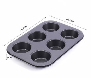 6/12 Holes Cupcake Muffin Molder Pan 3oz Cup Molder Non-Stick Carbon Steel Oven Safe Bakeware Baking Tray Pan