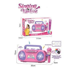 TATAjoy Mainan Anak Mic Karaoke/Singing Machine Little Singer Karakter Singing Machine Microphone MIc Little Singer Motif Kitty
