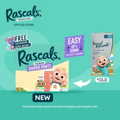 RASCALS CoComelon Edition - Pants Medium 72 pcs with FREE Collectible Stickers inside (Promo Box)