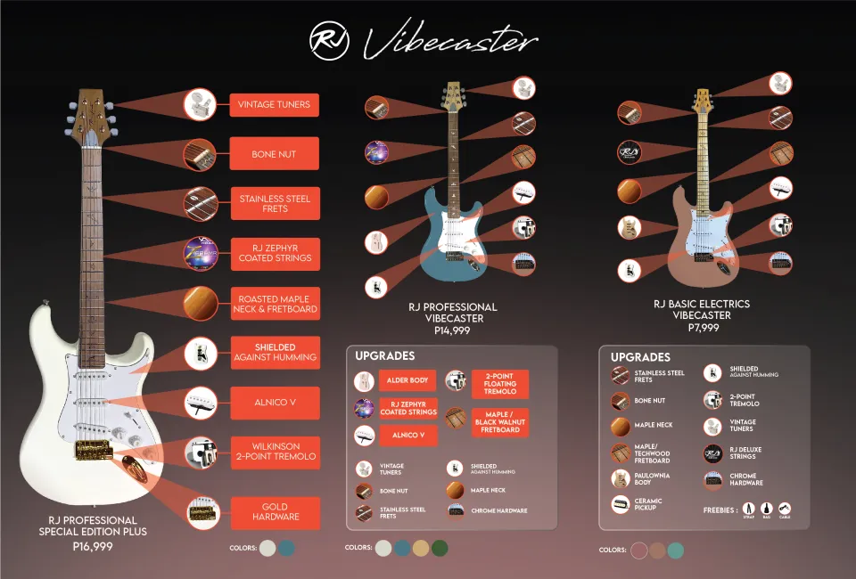 RJ Vibecaster Electric Guitar (Silversky Stratocaster) Silversky