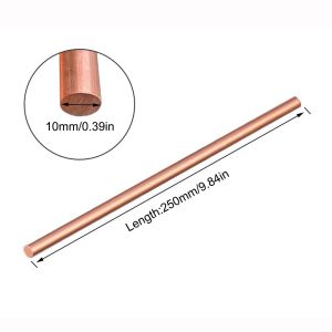 BUENOO Diameter 3-10mm Copper Rod T2 Copper Length 250mm Copper Round Bar DIY Red Copper Bar