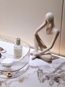 หรูหราแสงแสงถาดน้ําหอมทางเข้ากุญแจตกแต่งชั้นวางกล่องเก็บเครื่องสําอาง