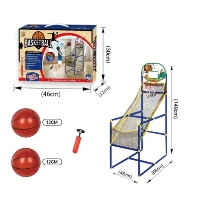 Fun Single Shot Basketball Stand Set Arcade Hoop Game Rack Board Ring Ball Net Indoor Outdoor Sport Play Easy Set Up Air Pump Included Ideal For Kids OP