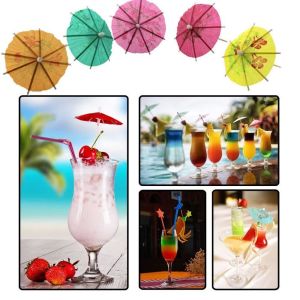 KECTTIO Ngày lễ Tiệc cưới Gỗ Chọn Lựa Tiêu Dù Đồ uống Gậy Ô dù giấy Tăm