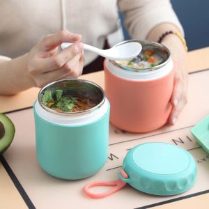 tumbler for hot and cold XUNJIE Portable Mini Insulated Office With Spoon Stainless Steel Thermal Jar Lunch Box Food Container Soup Cup