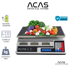 ACAS 6208 40Kg / 200Gr Timbangan Duduk Digital Meja Double Display Laundry Sayur Buah Telur Sembako Paket Ekspedisi Murah Garansi Electronic Computing Scale 40 kg