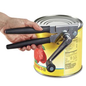 Easy-Crank Can Opener with Folding Crank Handle-Black