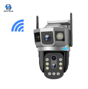 Three-screen dual-light CCTV Camera 8MP 10X Optical Zoom Waterproof Wireless Outdoor 360°No Dead Angle 4G /WiFi SIM Card CCTV Camera