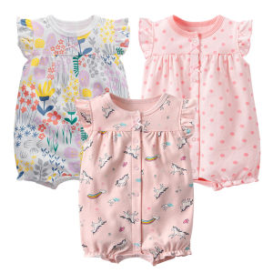 แขนสั้น เสื้อผ้าเด็ก ใส่ได้ทั้งชายและหญิง ชุดจั๊มสูทสําหรับเด็กผู้หญิง ชุด Baby สูทเด็ก ผ้าฝ้าย100%