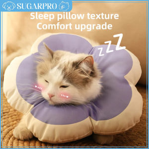 Cat Flower Elizabeth Cotton Neck Pet Collar Adjustable Anti-Bite Surgery Cute Solar Flower Neck Cone Beauty Head Cover