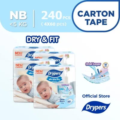 Drypers Wee Wee Dry Tape Baby Diaper NB/S/M/L/XL/XXL Size - Carton