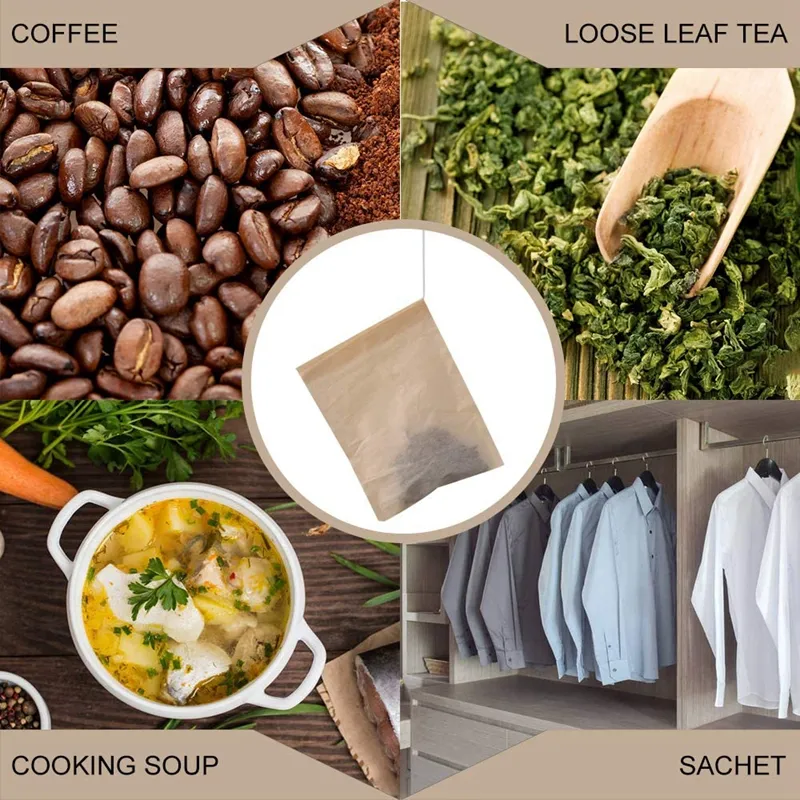 100pcs Disposable Tea Filter Bags With String - Pyramid Bags For Loose Leaf Tea & Herbs 7 thumbnail image