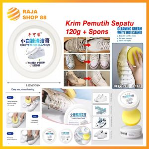 Krim Pemutih Sepatu 120G + Spons Cream Pembersih Sepatu White Shoes Cleaner