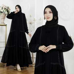 YM DeFashion Gamis ABAYA TURKEY Dubai Mahani bahan JETBLACK (1 dress tanpa Jilbab) / Pakaian Muslim ABAYA TURKEY / Dress Muslimah ABAYA TURKEY / Dress Maxi Emma ABAYA TURKEY / Gamis Modern ABAYA TURKEY / Gamis Syari