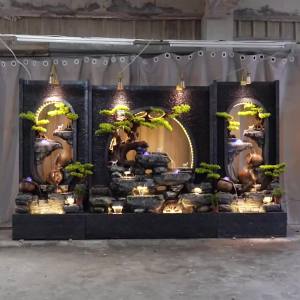 Large Water Curtain Wall Water Screen Office Rockery Fountain Fortune Fengshui Wheel Villa Courtyard Fish Pond Decoration