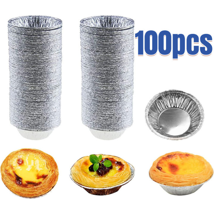 100pcs Aluminum Pie Pans, Mini Pie Tins Disposable, Individual Pie Pans  perfect for Baking, Storing Reheating Pot Pies Small Pie Tins