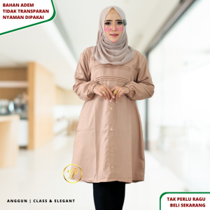 Atasan tunik wanita bahan katun premium kekinan santriwati lengan panjang B4