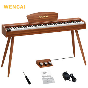 WENCAI Digital Piano 88 Weighted Keys Upright Full-Size Support MIDI Include Sustain3 Pedals Electric Keyboard Piano  for Beginner