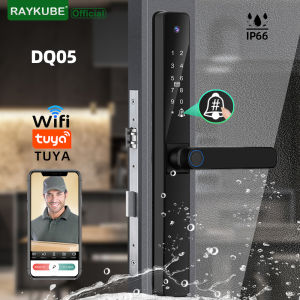 RAYKUBE DQ05 IP66 Waterproof Tuya WiFi Door Lock Aluminum Door Locks With APP Video Call Fingerprint Password IC Card Key Unlock