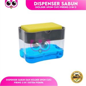 DISPENSER SABUN DAN HOLDER SPON CUCI PIRING 2 IN 1
