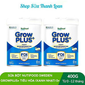 (HSD T8-2027) COMBO 2 LON Sữa Công Thức Growplus+ Xanh Nhạt 0+ Lon 400g - Tiêu Hoá Khoẻ Bé Tăng Cân.