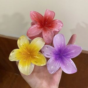 Jepitan Rambut Cantik Model Bunga Kamboja Hair Clip Bali Aksesori Wanita Jepit Plumeria Kamboja Warna Soft ptt