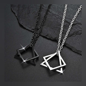 [Hoa Cúc Nhỏ]vòng Cổ Kết Hợp Hình Tam Giác Hình Học Gió Lạnh Vòng Cổ Mặt Dây Chuyền Cặp Đôi Nam Nữ Thời Trang Hip Hop