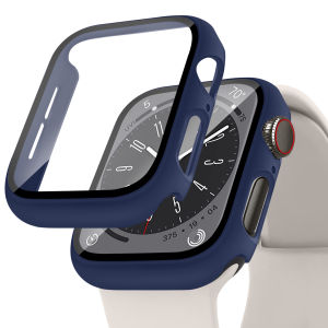 For Apple Watch Series 9 Case 45mm 41mm 44mm 40mm 42mm 38mm iWatch Cover Bumper with Tempered Glass Screen Protector for Apple Watch Series 9 8 7 6 5 4 3 2 1 Series SE SE2