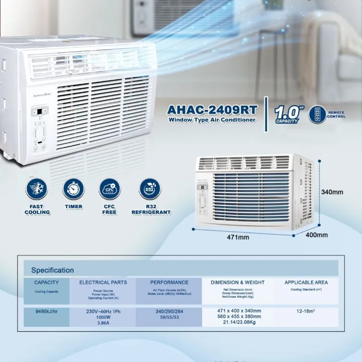 American%20Home%20Window%20Type%20Air-Condition%20AHAC-2409RT%201.0Hp%20with%20Remote%20-%20Image%203